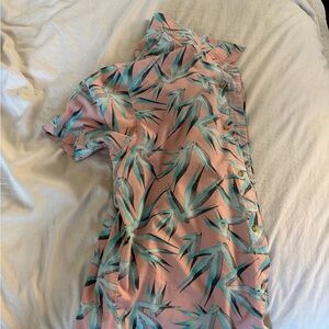 O'Neill Peach and Mint Leaf Print Shirt